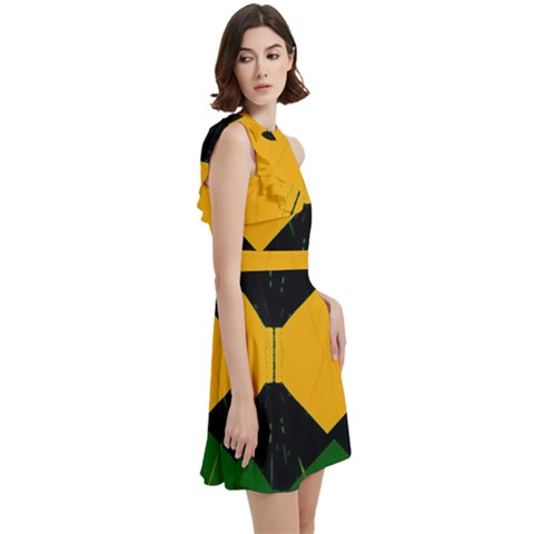 Cocktail Party Halter Sleeveless Dress With Pockets 