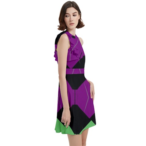 Cocktail Party Halter Sleeveless Dress With Pockets 