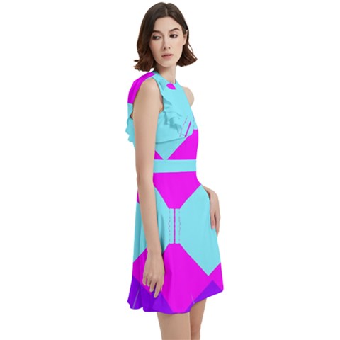 Cocktail Party Halter Sleeveless Dress With Pockets 