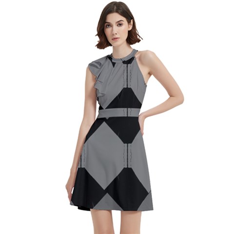 Cocktail Party Halter Sleeveless Dress With Pockets 