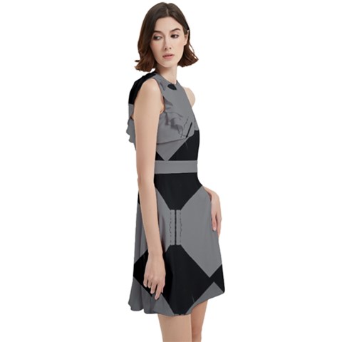 Cocktail Party Halter Sleeveless Dress With Pockets 