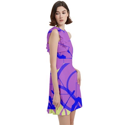 Cocktail Party Halter Sleeveless Dress With Pockets 