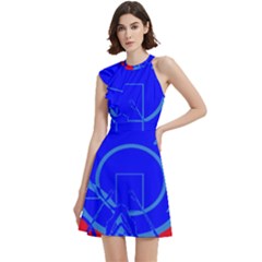 Dress - Cocktail Party Halter Sleeveless Dress With Pockets