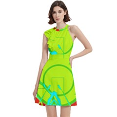 Dress - Cocktail Party Halter Sleeveless Dress With Pockets