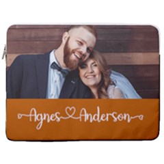 Personalized Photo Any Text Laptop Sleeve Case with Pocket - 17  Vertical Laptop Sleeve Case With Pocket