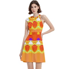 Dress 2024 - Cocktail Party Halter Sleeveless Dress With Pockets