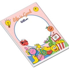 Personalized Life Is Good Cartoon Pattern Any Text Name Large Memo Pad