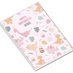 Personalized Dinosaur Illustration Happy Birthday To Any Text Name Large Memo Pad