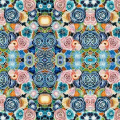 Roses And Blues Floral by artwithvalerie