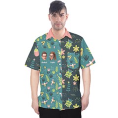 Personalized Couple Name Faces Mens Hawaii Shirt - Men s Hawaii Shirt