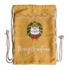 Personalized Any Text Xmas Drawstring Bag - Drawstring Bag (Large)