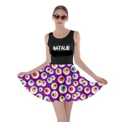 Personalized Name Halloween Eyes Pattern Dress - Skater Dress