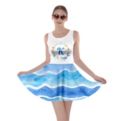 Personalized Name Ocean Pattern With Frame Dress - Skater Dress