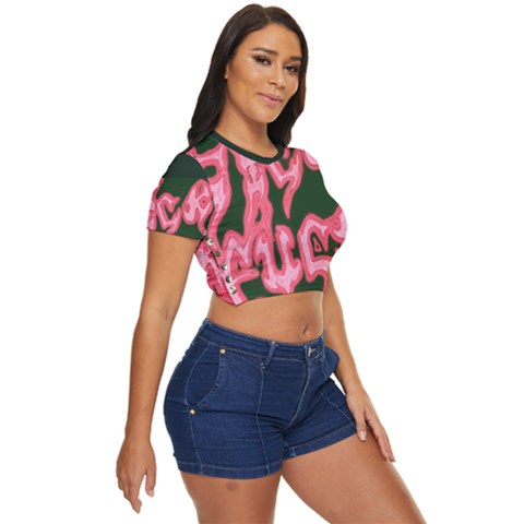 Side Button Cropped T-Shirt 