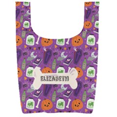 Personalized Halloween Name Any Text Foldable Shopping Bag