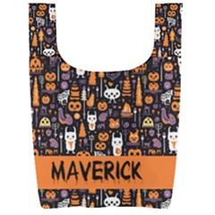 Personalized Halloween Name Any Text Foldable Shopping Bag