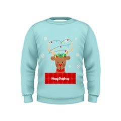 Personalized Any Text Xmas Deer Kids  Sweatshirt