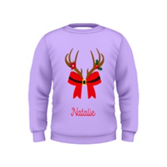 Personalized Any Text Xmas Deer Antlers Kids  Sweatshirt