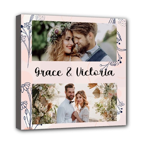 Personalized Photo Any Text Names Canvas 8  x 8  - Mini Canvas 8  x 8  (Stretched)