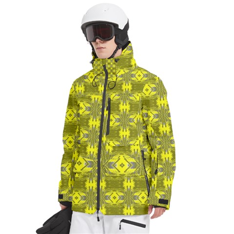 Men s Multi Pockets Zip Ski and Snowboard Waterproof Breathable Jacket 