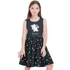 Personalized Name Unicorn Star Pattern Kids  Skater Dress