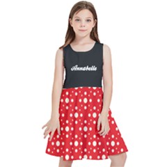 Personalized Name Dot Pattern Kids  Skater Dress