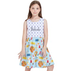 Personalized Name Back To School Pattern Kids  Skater Dress