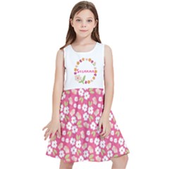 Personalized Name Flowers Pattern Kids  Skater Dress