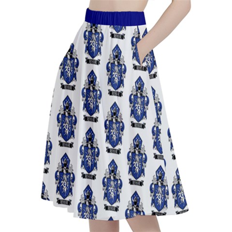 A-Line Full Circle Midi Skirt With Pocket 