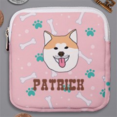 Personalized Pet Illustration Horseshoe Style Canvas Mini Square Pouch