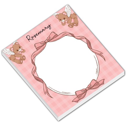 Personalized Name Any Text Checked Pattern With Ribbon Frame Bearsmall Memo Pads By Katy