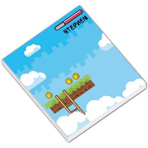 Personalized Name Any Text Game Style Pixel Small Memo Pads By Katy