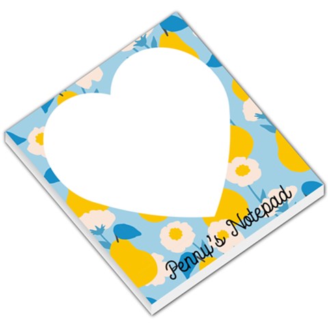 Personalized Name Any Text Fruit Heart Small Memo Pads By Katy