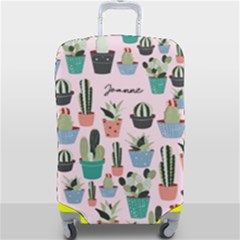 Personalized Name Any Text Cactus Illustration Luggage Cover