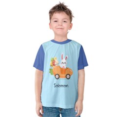 Personalized Name Any Text Easter Rabbit Car Kids  Cotton T-Shirt - Kids  Cotton Tee