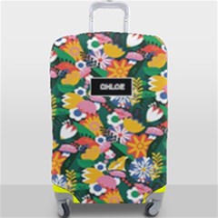 Personalized Name Any Text Floral luggage cover - Luggage Cover (Large)