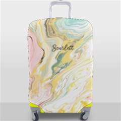 Personalized Name Any Text marble color luggage cover - Luggage Cover (Large)