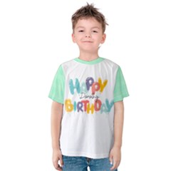 Personalized Name Any Text Birthday Balloons Kids  Cotton T-shirt