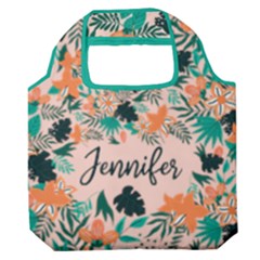 Personalized Tropical Summer Name Any Text Premium Foldable Grocery Recycle Bag