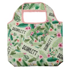 Personalized Tropical Summer Name Any Text Premium Foldable Grocery Recycle Bag