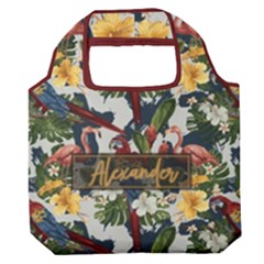 Personalized Tropical Summer Name Any Text Premium Foldable Grocery Recycle Bag