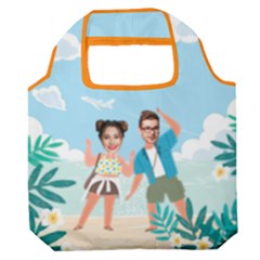 Personalized Tropical Summer Couple Photo Premium Foldable Grocery Recycle Bag