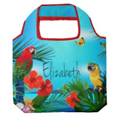 Personalized Tropical Summer Name Any Text Premium Foldable Grocery Recycle Bag