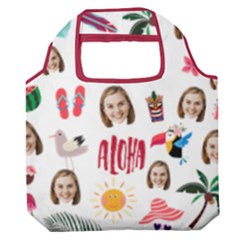 Personalized Tropical Summer Photo Many Head Premium Foldable Grocery Recycle Bag