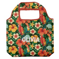 Personalized Tropical Summer Name Any Text Premium Foldable Grocery Recycle Bag