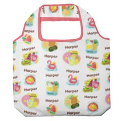 Personalized Tropical Summer Name Any Text Premium Foldable Grocery Recycle Bag