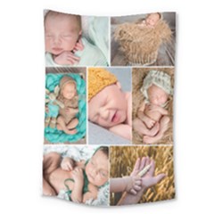 Custom 7 Photo Collage Wall - Large Tapestry