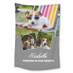 Custom 3 Photo Pet Memorial  - Large Tapestry