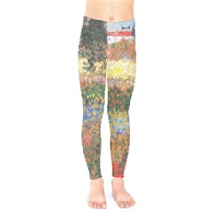 Personalized Van Gogh Flower Garden Name Any Text - Kids  Leggings