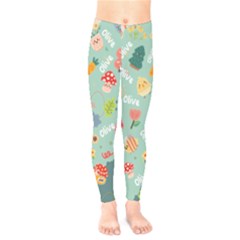 Personalized Cute Illustration Name Any Text - Kids  Leggings